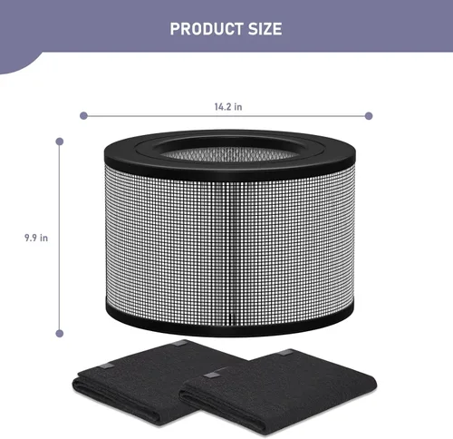 Vista 5 de Ontheone 50250-S - Juego de filtros HEPA de repuesto y prefiltro de carbono compatible con purificador de aire Honey-well 24000 24500 50250-S 52500