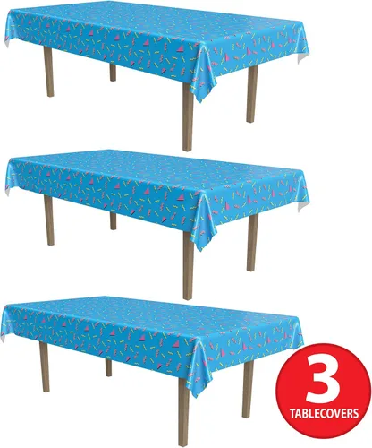 Vista 4 de Beistle Mantel rectangular de plástico de 3 piezas para fiestas temáticas de los años 90