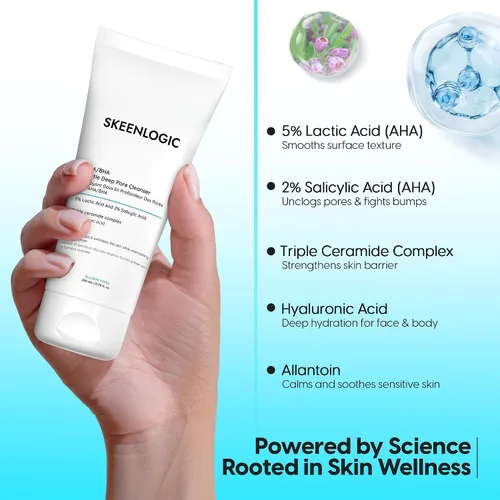 Vista 4 de 2 % de ácido salicílico + 5 % ácido láctico para cara y cuerpo – Brotes, queratosis pilaris, pelos encarnados, psoriasis y minimiza los poros