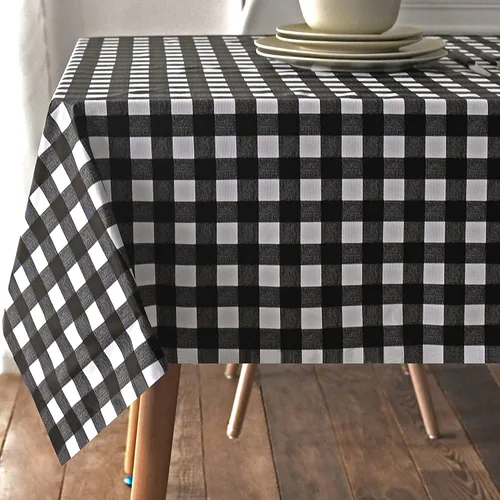 Vista 31 de Obstal Mantel 100% impermeable de PVC, mantel rectangular de vinilo a prueba de aceite y derrames, cubierta de mesa lavable para uso en exteriores e