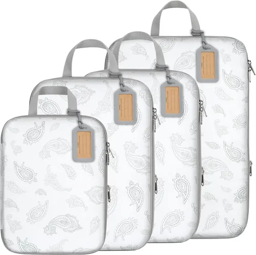 Vista 36 de Cambond - Cubos de compresión para viajes de mujer - Bolsas de viaje expandibles, organizadores de equipaje, esenciales de viaje, cubos de 01 Sandía