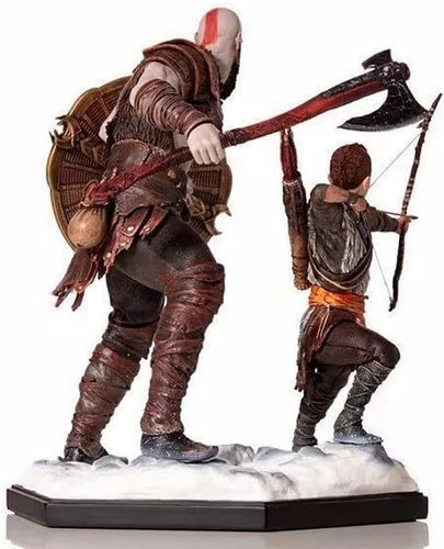 Vista 5 de REOZIGN Figura de Ragnarok, Figuras de acción de Kratos y Atreus, figura de personaje de juego de PVC de 20 cm/7.9 pulgadas estatua de decoración