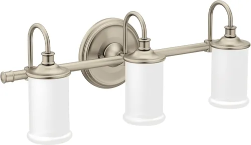 Vista 6 de Moen YB6461ORB Belfield - Accesorio de tocador de baño de doble montaje con 1 luz con vidrio esmerilado, bronce aceitado