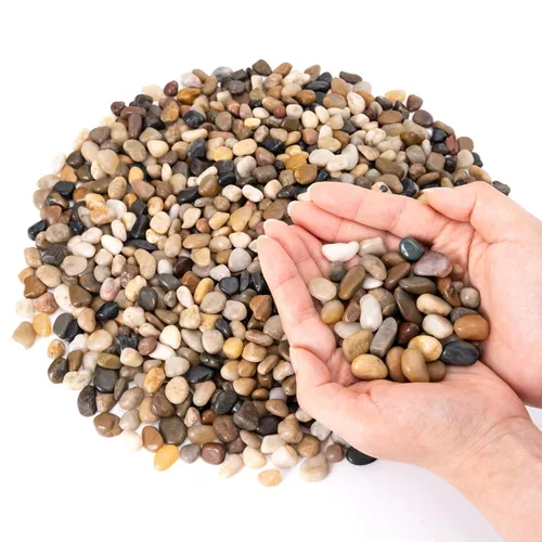 Vista 11 de GreatBuddy Rocas de río negro de 15 libras para paisajismo, guijarros negros pulidos de 1-2 pulgadas, rocas decorativas para plantas