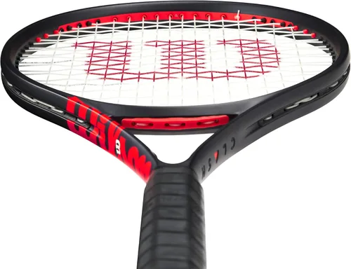 Vista 4 de Wilson Clash 100L V3 Strung - Raqueta de tenis para adultos, tamaño de agarre de 0-4 pulgadas, ensartada con Sensation 16 Natural a media tensión