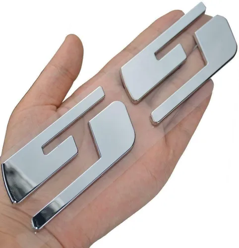 Vista 2 de 3 emblemas SS de repuesto para placa de identificación de automóvil 3D para Silverado Sierra (cromado)