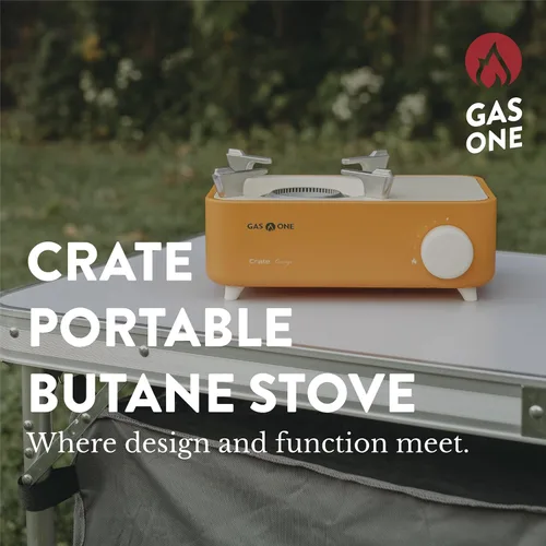 Vista 2 de Estufa de Campamento Portátil de Gas Butano Gas One – Serie Caja - Mini Estufa para Acampar, Senderismo – Estufa de Gas Portátil con Llama Espiral