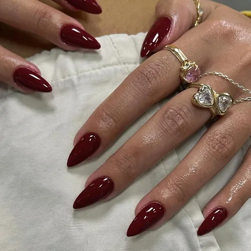 Vista 12 de Uñas postizas a presión color rosa bebé con forma de almendra, 48 piezas, uñas postizas gruesas neutras para mujeres, uñas de almendra medianas a