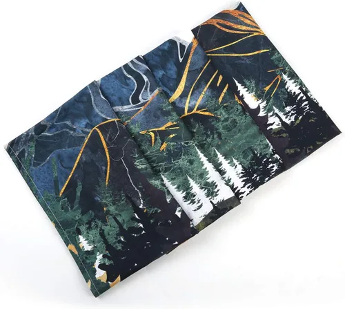 Vista 7 de SENYYI Tapiz colgante de pared de montaña, arte de árboles del bosque, puesta de sol, camino en la naturaleza, paisaje, decoración del hogar