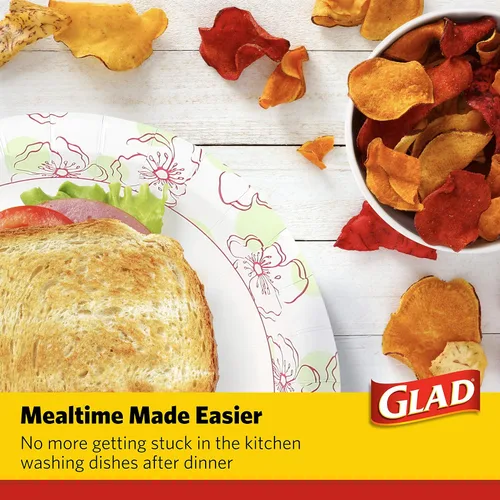 Vista 5 de Glad - Platos de papel desechables cuadrados para todas las ocasiones