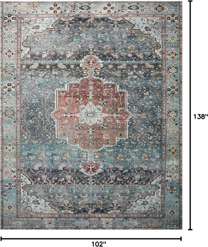 Vista 53 de Loloi Margot - Alfombra de área terracota/laguna de 7'-6" x 9'-6