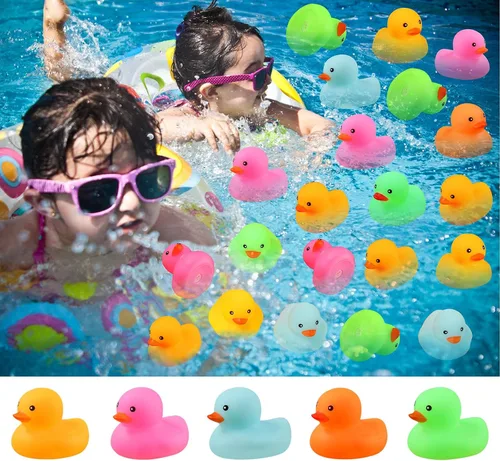Vista 6 de Paquete de 50 mini patos de goma multicolor de juguete de baño de patos pequeños