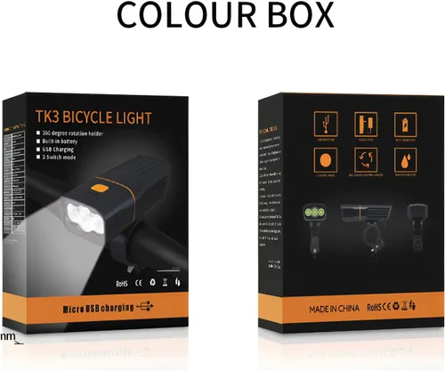 Vista 9 de Luces de bicicleta delanteras y traseras, luces de bicicleta recargables USB brillantes con función de banco de energía, fácil de instalar, batería