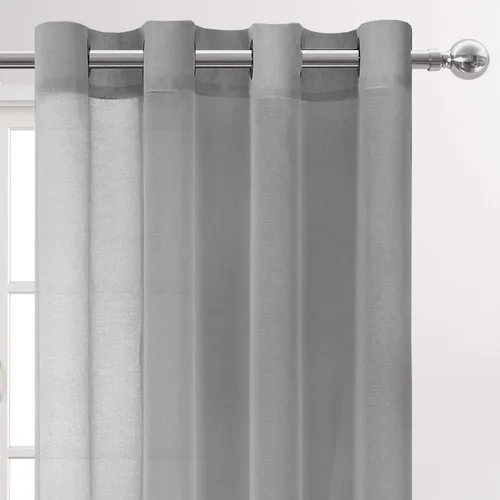 Vista 3 de DWCN - Cortinas de gasa transparente, estilo lino, con ojales, diseño de lino, para sala de estar, juego de 2 paneles