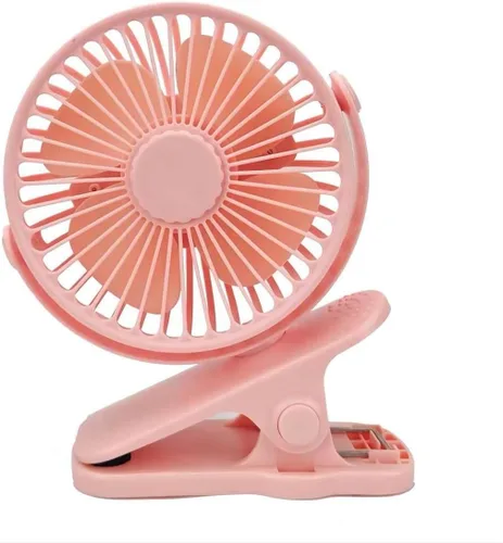 Vista 5 de Ventilador compacto con clip, ventilador portátil recargable de 6 pulgadas para exteriores, asiento de automóvil, gimnasio, color negro