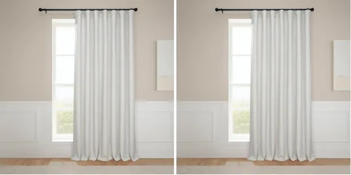 Vista 33 de HPD Half Price Drapes - Cortinas de lino sintético para sala de estar (2 paneles) - 100 pulgadas de ancho x 84 pulgadas de largo - Cortinas