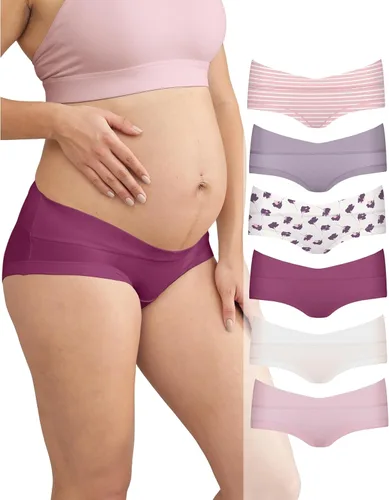 Vista 8 de Intimate Portal Ropa Interior de Maternidad de Algodón para Embarazo Posparto Calzones Debajo del Vientre Estilo Boyshort