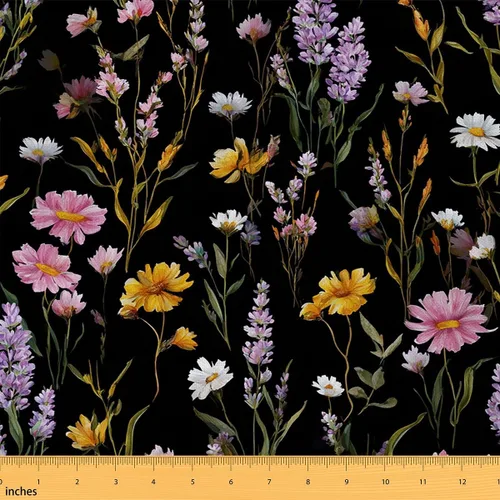 Vista 42 de Feelyou Tela de Flores Groovy por Yarda 1 Yarda Niños Retro Floral Boho Tela de Tapicería para Sillas para Niños Niñas Adolescentes Años 70 Hippie