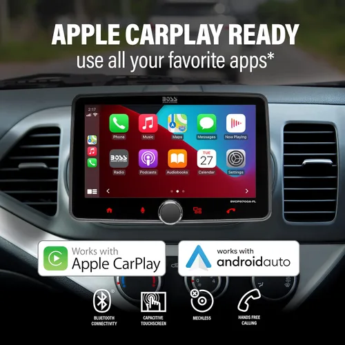 Vista 2 de BOSS Audio Systems BVCP9700A-CFL - Sistema estéreo para automóvil - Apple CarPlay, Android Auto, DIN único con pantalla táctil de 7 pulgadas