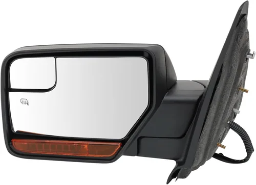 Vista 77 de TRQ Espejo plegable con calefacción eléctrica del lado del conductor con indicador de punto ciego pintura a juego negro liso compatible con Kia