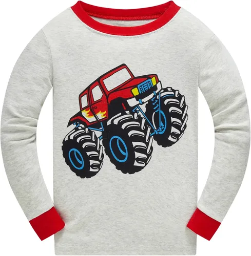 Vista 2 de Conjunto de pijama de planeta para niños, 100% algodón, 2 piezas, ropa de dormir de manga larga, conjuntos de ropa de dormir para niños, camisas