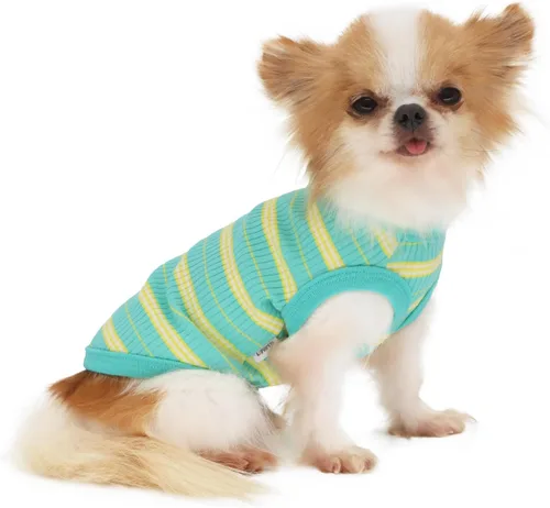 Vista 7 de LOPHIPETS Camiseta Chaleco 100% Algodón Acanalado para Perros Pequeños Teacup Chihuahua Yorkie Ropa de Cachorro Camiseta sin Mangas-Rosa/XS