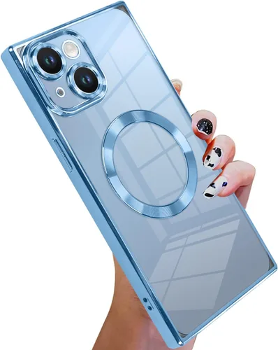 Vista 18 de KANGHAR Funda diseñada para iPhone 12 Pro Magnética Transparente con Protector de Lente de Cámara [Compatible con MagSafe] Diseño de Placado