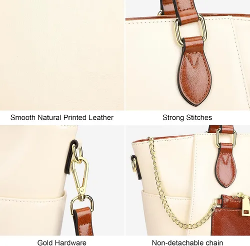 Vista 7 de Over Earth Bolsos de cuero para mujer, bolso de hombro y bolso de mano de moda