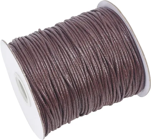 Vista 7 de PH PandaHall Cordón encerado de 0.020 in, cordón de algodón encerado de 200 yardas, hilo encerado negro, cuerda encerada para manualidades, pulsera