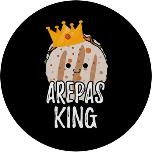 Vista 3 de Arepas King Venezolano Comida Tradicional Divertido Fabricante de Arepas PopSockets Adhesivo PopGrip