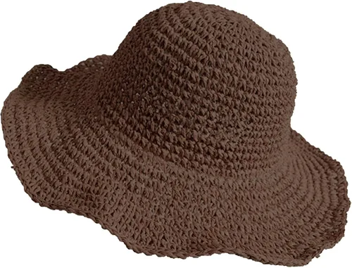 Vista 13 de Sombreros de sol para mujer, sombrero de pescador de paja de ala ancha de 2-Beige