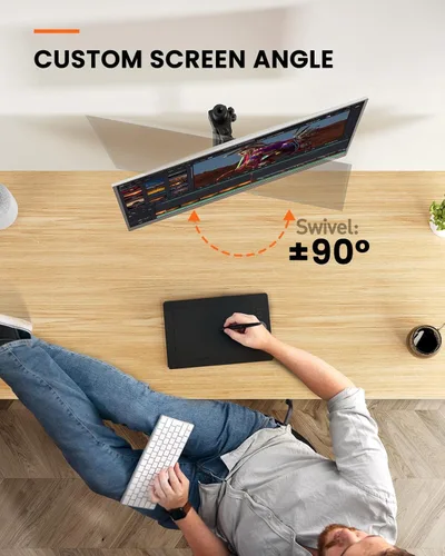 Vista 4 de Ergear Soporte de monitor para la mayoría de pantallas de computadora de 13 a 32 pulgadas de hasta 17.6 libras, elevador de monitor LED LCD