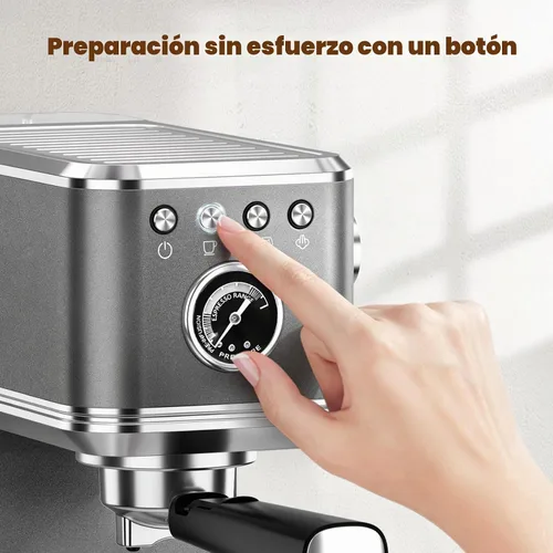 Vista 2 de CHULUX Elite - Máquina de café espresso con varita de vapor para capuchino Gris metálico