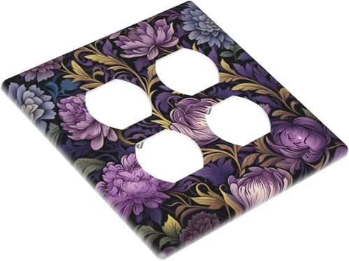 Vista 30 de Decorative Outlet Covers Blue Background White Cat Daisy Floral 2-Gang 1-Gang Wall Plate Single Toggle/Rocker Farmhouse Style Light Switch Covers