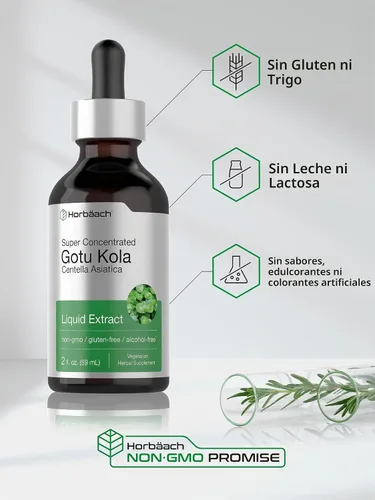 Vista 5 de Horbäach Gotu Kola Extract 2 fl oz Sin alcohol