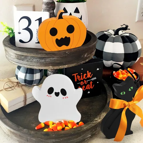Vista 6 de COCHIE - 3 bonitas decoraciones de mesa de Halloween espeluznantes