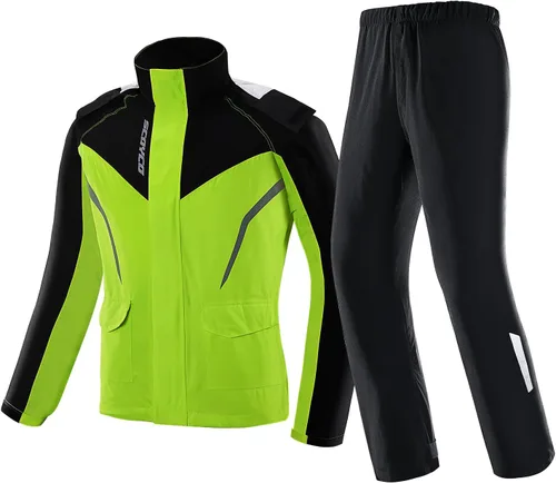 Vista 8 de Scoyco Chaquetas impermeables para hombre, chaqueta impermeable ligera para exteriores con capucha