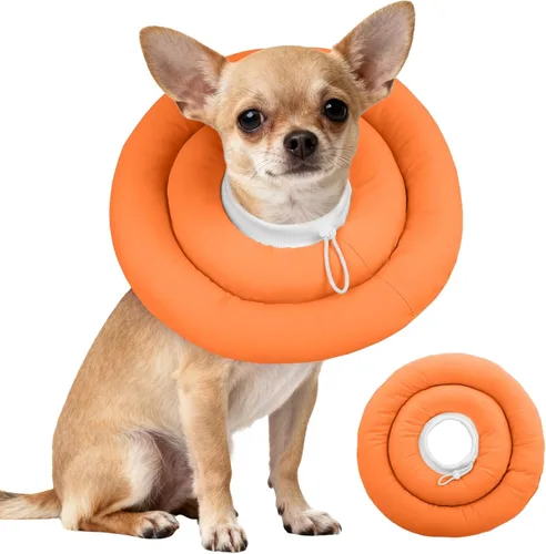Vista 32 de IDOMIK - Collar de recuperación para perros, cono suave impermeable para perros después de la cirugía Comfy Protective Elizabethan Collar