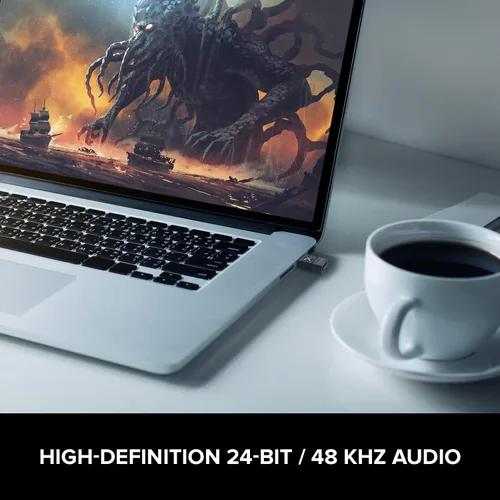 Vista 3 de Creative BT-W3X - Transmisor de audio Bluetooth 5.3 inteligente con aptX HD, audio de alta definición de 24 bits / 48 kHz, función de cambio