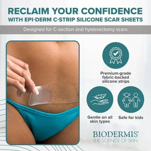 Vista 2 de Epiderm - Tiras de silicona para cicatrices, cinta de silicona de alta calidad para un cuidado óptimo de las cicatrices, versátil, flexible