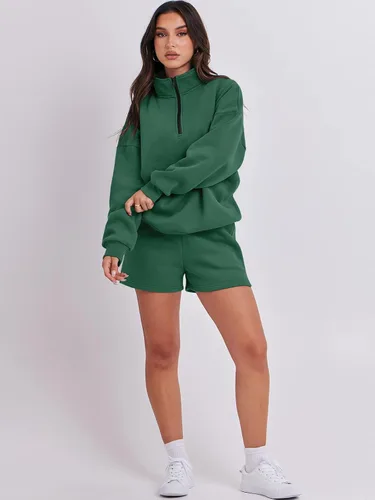 Vista 7 de ANRABESS Conjunto de dos piezas para mujer, conjunto de manga larga para gimnasio, ropa de moda de primavera 2024