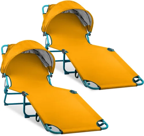 Vista 6 de Colorsoul Silla de bronceado con toldo solar, silla de playa ajustable de 4 posiciones para adultos, silla de descanso plegable resistente al aire