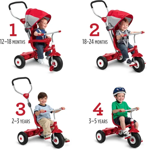 Vista 3 de Carretilla Ride On para niños Radio Flyer, talla única , Rojo