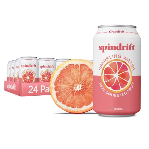 Vista 28 de Spindrift Agua con gas, sabor a bayas Belli, hecha con fruta exprimida real, latas de 12 onzas líquidas, paquete de 24 (solo 13 calorías por lata)