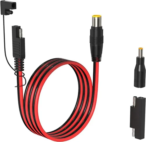Vista 8 de ELFCULB Adaptador de conector hembra a SAE, cable de extensión SAE de 14AWG de 2 pies con adaptador hembra de 2.165 in x 0.984 in de CC y adaptador