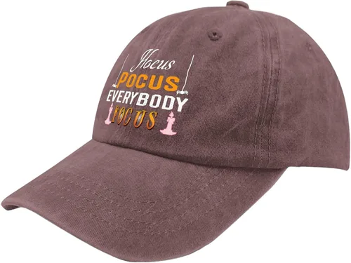 Vista 2 de ruio Hats for Men Baseball Cap Funny HatsHalloween CapHocus Pocuss Everyboddy Focuus Hat