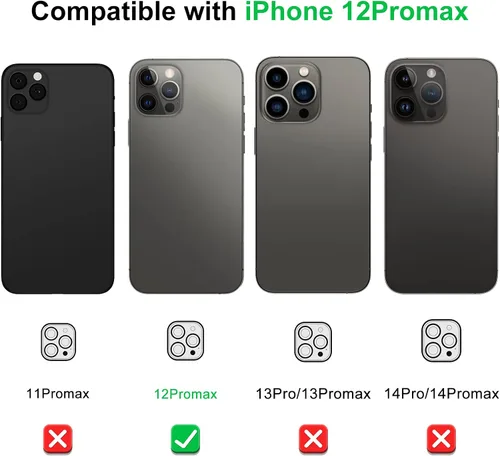 Vista 4 de Protector de lente de cámara (paquete de 3) compatible con iPhone 12 Pro Max, protector de lente de cámara, transparente, HD, antiarañazos
