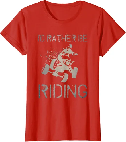 Vista 80 de Camiseta gráfica I'd Rather Be Riding ATV Quad Racing Rider de 4 ruedas, Negro
