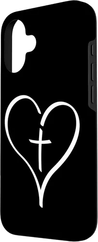 Vista 2 de Blessed Christian Heart Jesus Cross Christian Catholics Cute Case for iPhone 16