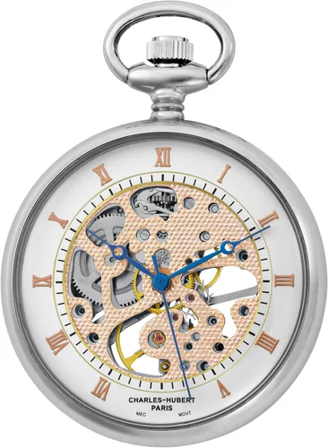 Vista 4 de Charles-Hubert, reloj de bolsillo mecánico de cara abierta de París, Blanco, Mecánico